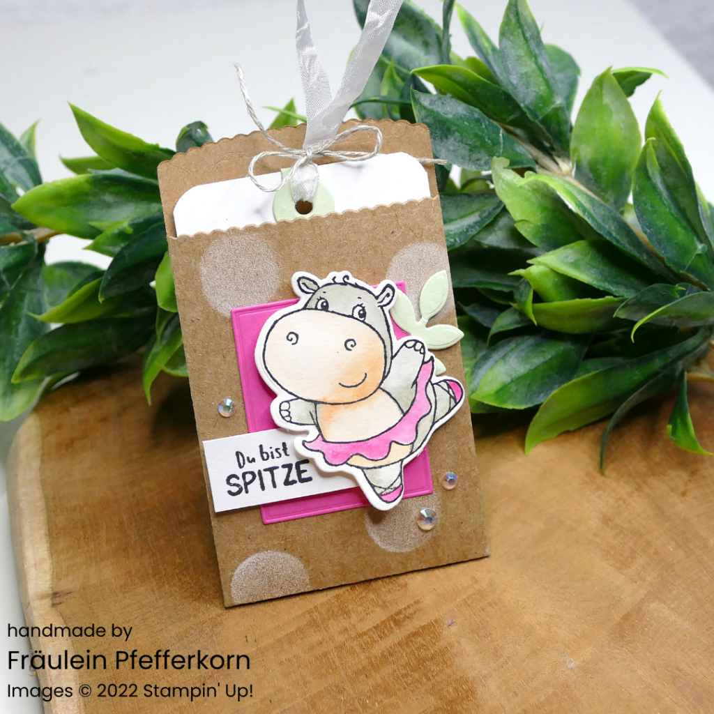 Kleine Gutscheinverpackung mit dem Produktpaket “Hippe Hippos”